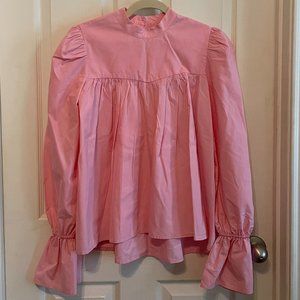 leoniehanne The Drop long sleeve pink blouse with puff sleeves